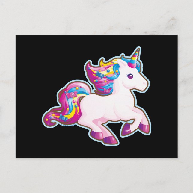 Kawaii Magical Candy Unicorn Postcard (Front)