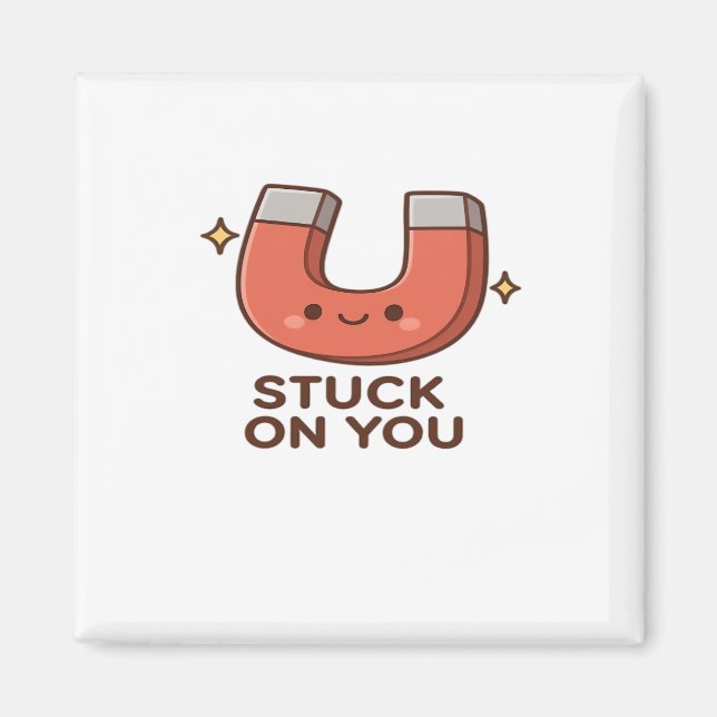 Kawaii Magnet Stuck On You Cute Playful Style  (Front)