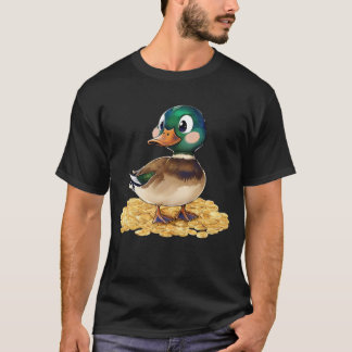 Kawaii Mallard on a Pile of Gold T-Shirt