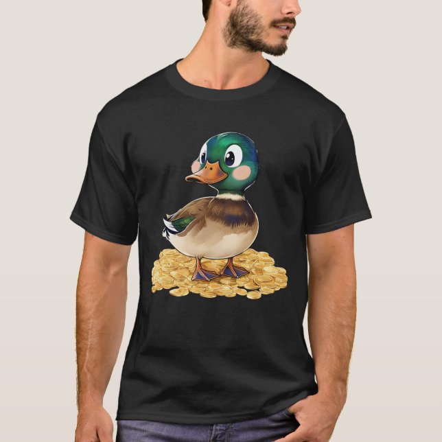 Kawaii Mallard on a Pile of Gold T-Shirt