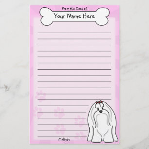 Kawaii Maltese Stationery