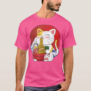 Kawaii Maneki Neko Ramen Cute Japanese Manga Anime T-Shirt
