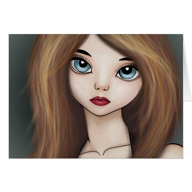 Kawaii Manga Anime Girl Doll Painting (Front Horizontal)