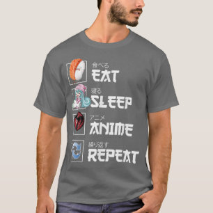 Kawaii Manga Sushi - Eat Sleep Anime Repeat Gifts  T-Shirt