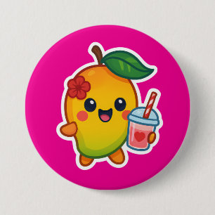 Kawaii Mango – Sweetheart Fruit with Heart Smoothi 7.5 Cm Round Badge