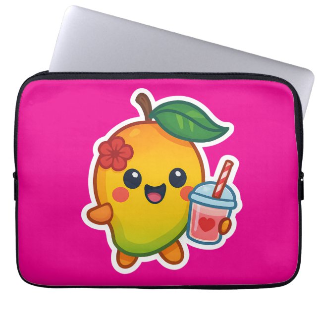 Kawaii Mango – Sweetheart Fruit with Heart Smoothi Laptop Sleeve (Front)