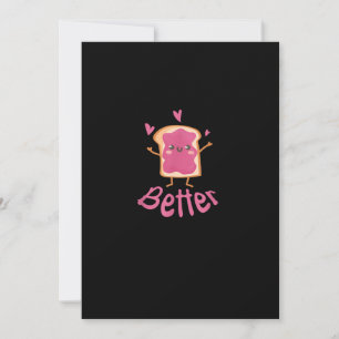 Kawaii Matching Couple Peanut Butter Jelly Better  Holiday Card