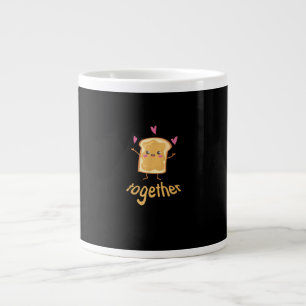 Kawaii Matching Couple Peanut Butter Jelly Better  Large Coffee Mug
