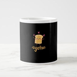 Kawaii Matching Couple Peanut Butter Jelly Better Large Coffee Mug
