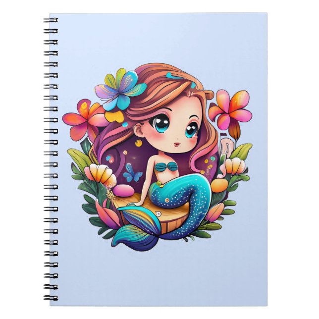 Kawaii Mermaid  Notebook (Front)