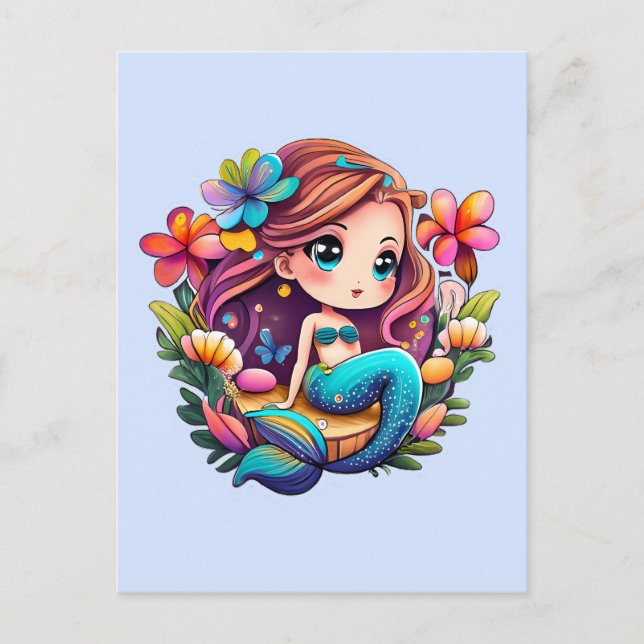 Kawaii Mermaid  Postcard (Front)