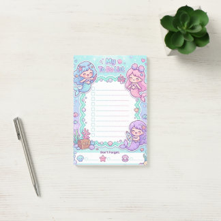Kawaii Mermaid To-Do List Personalised Notepad