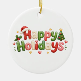 Kawaii Merry Christmas Ceramic Tree Decoration
