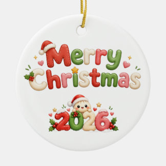 Kawaii Merry Christmas Ceramic Tree Decoration