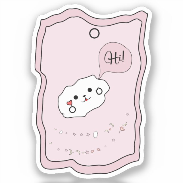 Kawaii Mobile Phone Vinyl Sticker (Front)