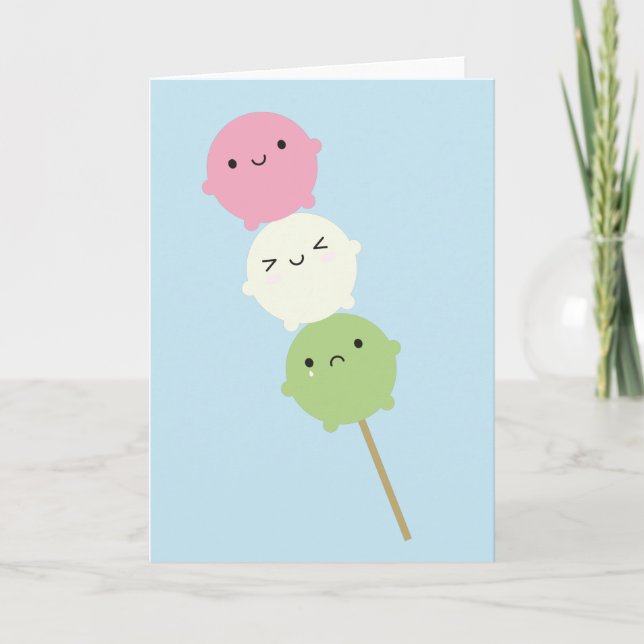 Kawaii Mochi Dango Card (Front)