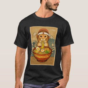 Kawaii Monkey Japanese Ramen Noodles Safari Animal T-Shirt