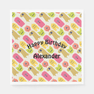 Kawaii Monster Birthday Party Napkin