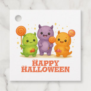 Kawaii Monsters & Lollipops Halloween Favour Bags Tags