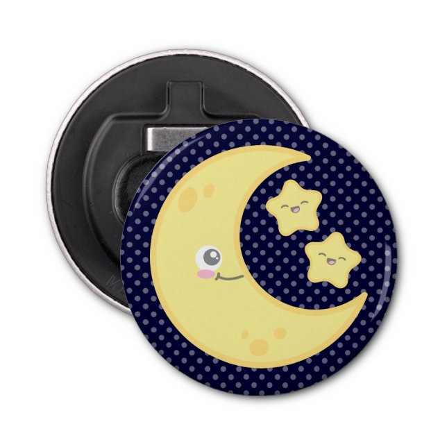 Kawaii Moon and Stars Bottle Opener (Front)