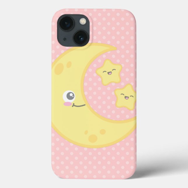 Kawaii Moon and Stars iPad Case (Back)