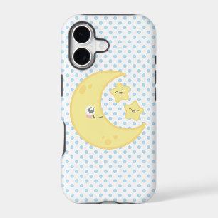Kawaii Moon and Stars iPhone Case