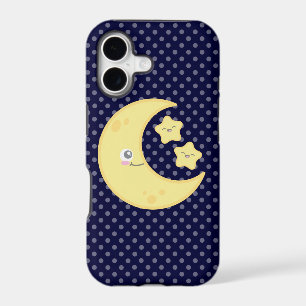 Kawaii Moon and Stars iPhone Case