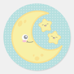Kawaii Moon and Stars Stickers