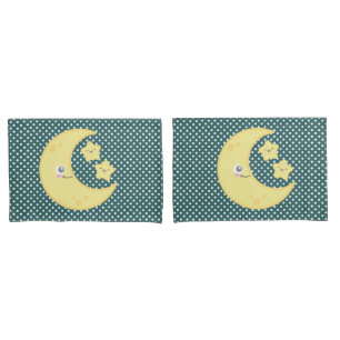 Kawaii Moon & Stars Pillow Case Set