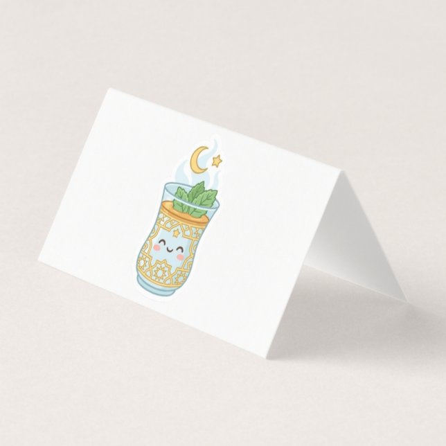 Kawaii Moroccan Mint Tea Glass. (Front)