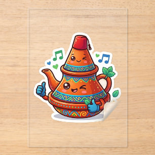 Kawaii Moroccan Teapot - Cute Berred Stick Acrylic Invitations