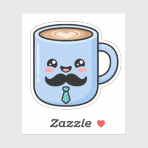 Kawaii Moustache Coffee Mug Cute Father's Day