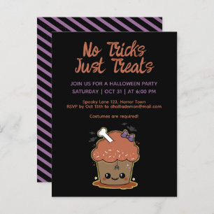Kawaii Muffin Halloween Party Postcard