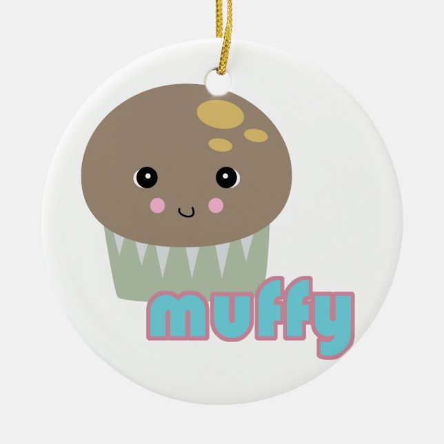 kawaii muffy muffin ceramic tree decoration (Front)