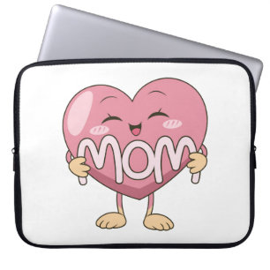 Kawaii Mum Heart Hug Design Laptop Sleeve