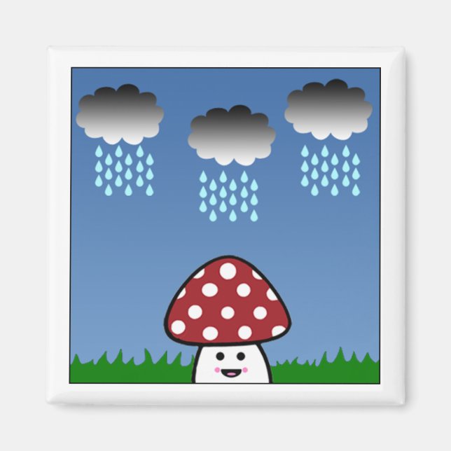 Kawaii Mushroom Magnet (Front)