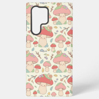 Kawaii Mushroom Snail Pattern Phone Case