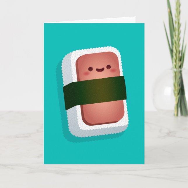 Kawaii Musubi Greeting Card (Blank Inside) (Front)