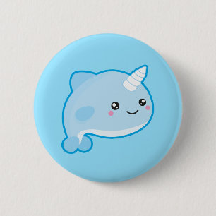 Kawaii Narwhal 6 Cm Round Badge