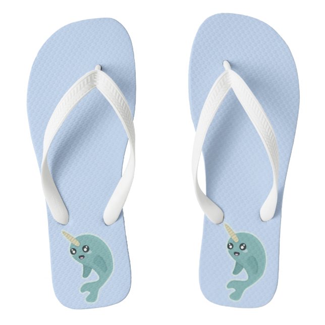 Kawaii Narwhal Jandals (Footbed)