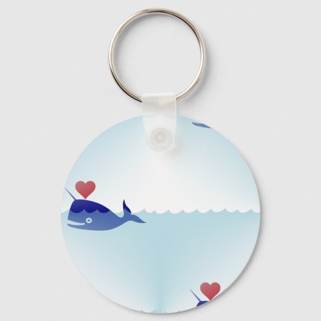 kawaii narwhal key ring (Front)