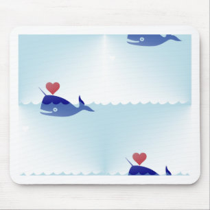 kawaii narwhal mouse pad