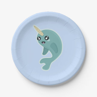 Kawaii Narwhal Paper Plate