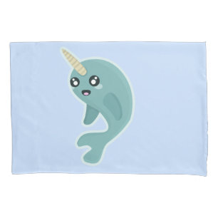 Kawaii narwhal pillowcase