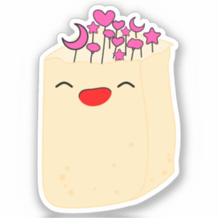 Kawaii Nature Flower in Paper Bag Vinyl Sticker