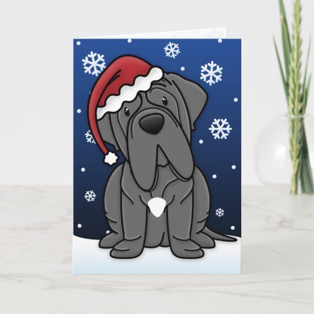 Kawaii Neapolitan Mastiff Christmas Card (Front)