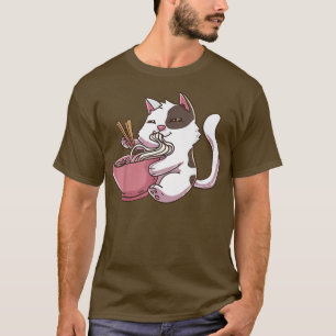 Kawaii Neko Cat Ramen Bowl Anime Japanese Noodles T-Shirt