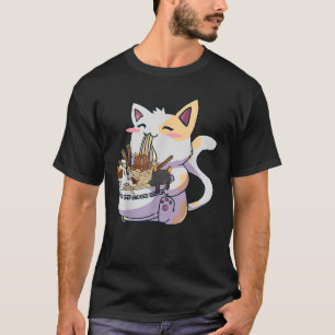 Kawaii Neko Cat Ramen Bowl Anime Japanese Noodles T-Shirt