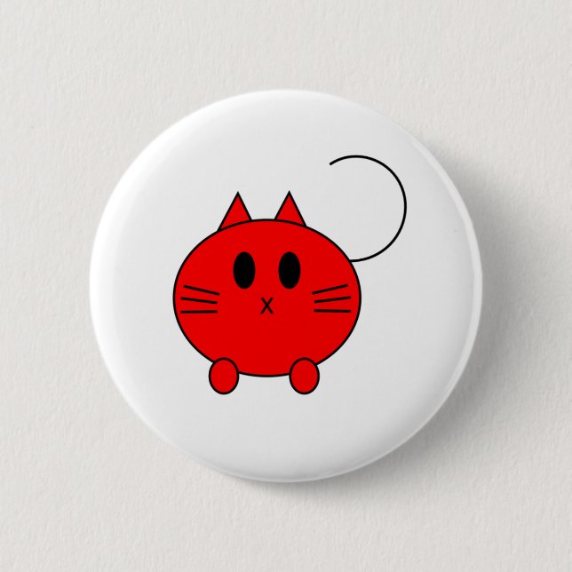 Kawaii Neko Linux Cat 6 Cm Round Badge (Front)