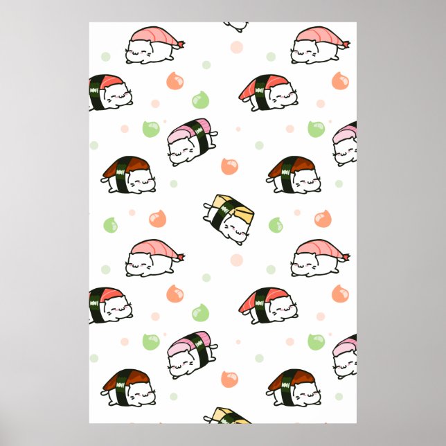 Kawaii Neko Nigiri Poster (Front)